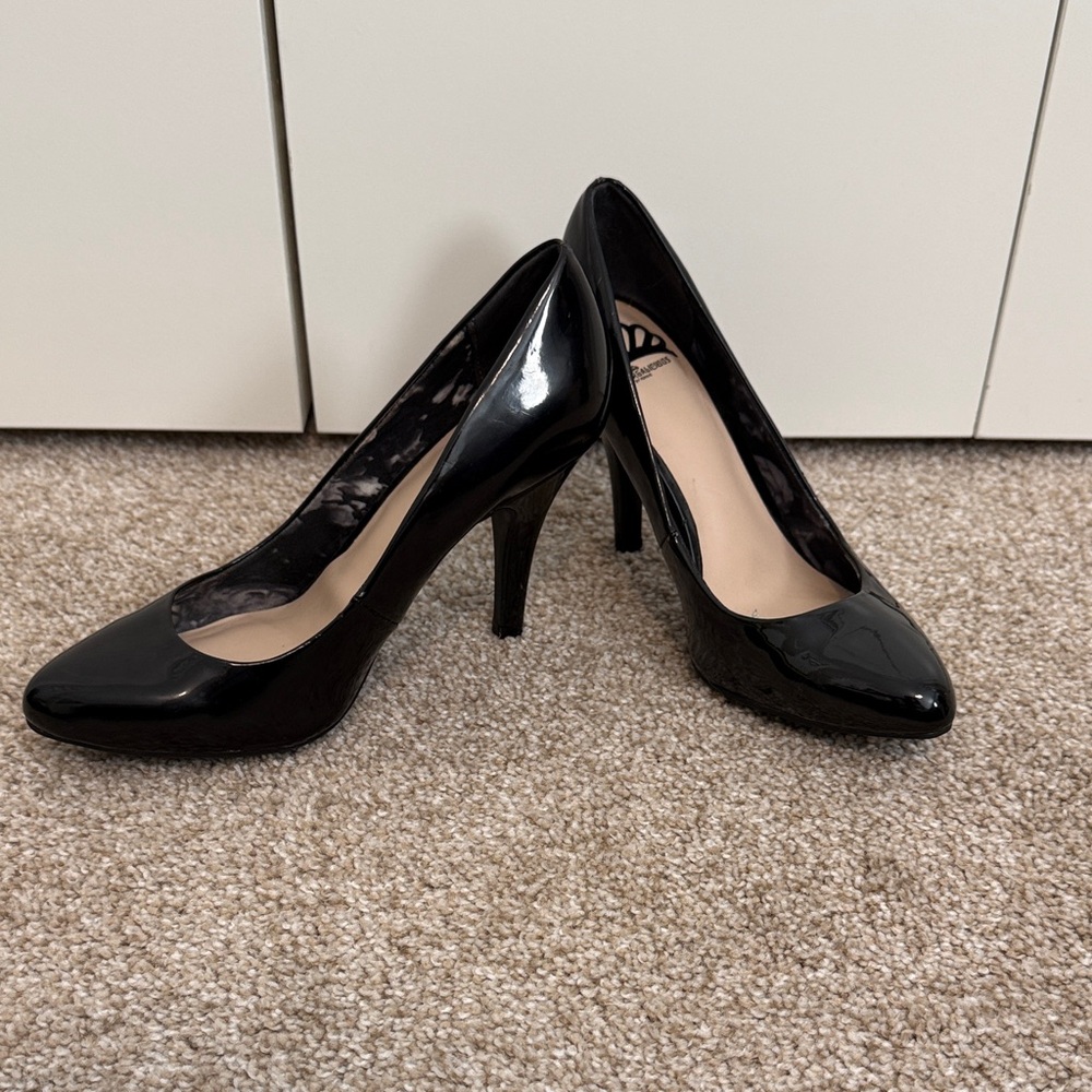 Fergalicious Glossy Black Heels